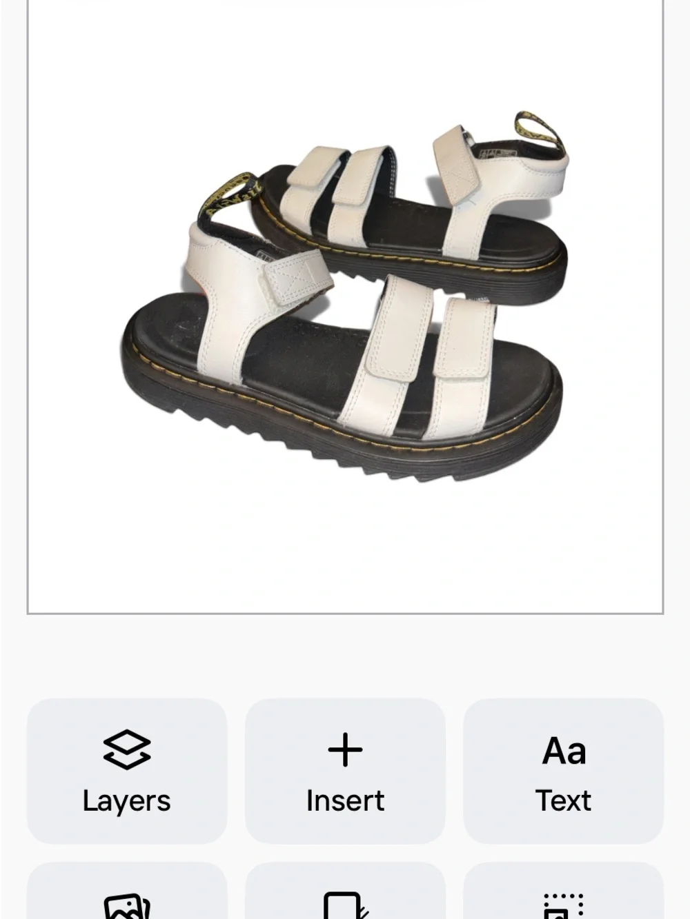 NWOB Dr. Martens YOUTH KLAIRE LEATHER STRAP SANDALS Kids' White Size 3
